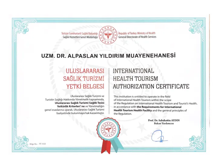 Uluslararası Sağlık Turizmi Yetki Belgesi